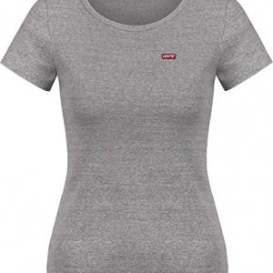 Levi’s Camiseta, Multicolor (2 Pack tee White +/Smokestack Htr 0005), Medium (Pack de 2) para Mujer