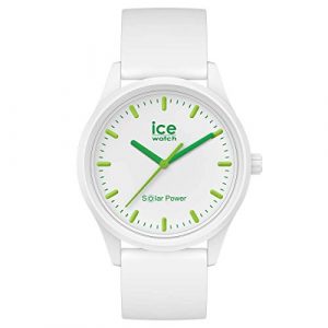 Ice-Watch ICE solar power Nature, Reloj blanco para Mujer con Correa de silicona, 018473 (Small)