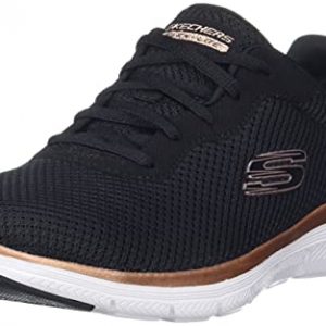 Skechers FLEX APPEAL 4.0 BRILLIANT VIEW, Zapatillas para Mujer, Black Mesh / Rose Gold Trim, 35 EU