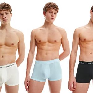 Calvin Klein Low Rise Trunk 3pk, Bóxers Hombre, Rain Dance Black Ivory, XL