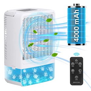 Aire acondicionado portátil,enfriador por evaporación,enfriador de aire portátil,Climatizador Personal con 3 Velocidades,temporizador 2/4H,Ventilador para el Hogar/Oficina