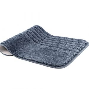 Carttiya Alfombra Baño Absorbente Altamente de Microfibras Suaves Alfombrilla Baño Antideslizante con Base de TPR Alfombra Baño Lavable para Puerta, Dormitorio, Lavabo, 50 x 80 cm Azul Marino