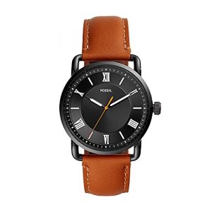 Fossil Reloj Copeland para hombre, de 42 mm, de acero inoxidable, negro, con tres agujas, FS5667