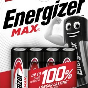 Energizer – MAX, Pack de 4 pilas AA, larga duración para uso cotidiano, sin sulfatación y 10 años vida útil