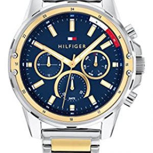 Tommy Hilfiger Reloj Analógico de Cuarzo multifunción para hombre con Correa en Acero Inoxidable de dos tonos – 1791937