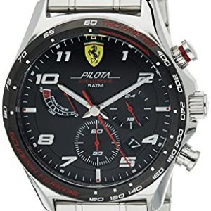Scuderia Ferrari Reloj Cronógrafo de Cuarzo para hombre con Correa en Acero Inoxidable plateada – 0830720
