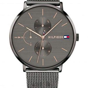 Tommy Hilfiger Reloj Analógico de Cuarzo multifunción para mujer con correa de malla de acero inoxidable Gris – 1781945