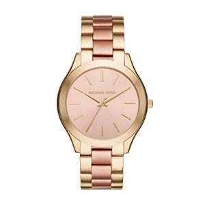 Michael Kors Reloj para Mujer Slim Runway, Tamaño de Caja de 42 mm, Movimiento de Tres Manecillas, Correa de Acero Inoxidable, MK3493