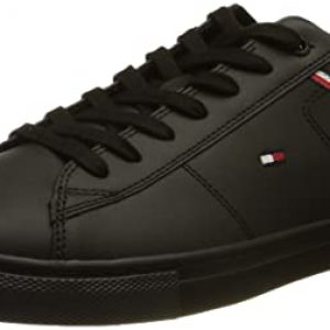 Tommy Hilfiger Detalle de Tenis de Cuero Esencial, Zapatillas Hombre, Black, 42 EU