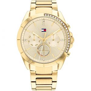 Tommy Hilfiger Reloj Analógico de Cuarzo multifunción para mujer con Correa en Acero Inoxidable dorado – 1782385