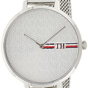 Tommy Hilfiger Reloj Analógico de Cuarzo para mujer con correa de malla de acero inoxidable plateada – 1782157