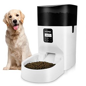 MYPIN 7L Comedero Automático para Gatos y Perros, Dispensador de Comida, Temporizador Programable, Control de Las Porciones, hasta 4 Comidas por Día, Grabación de Voz