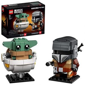 LEGO 75317 Star Wars BrickHeadz El Mandaloriano y el Niño, Baby Yoda, Juguete de Construcción Coleccionable para Niños Pequeños, Decoración Infantil