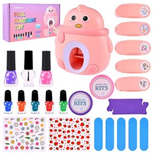 Faburo Juguete de La máquina de Uñas para Chicas, Niñas Pegatinas de Verano Autoadhesivas Regalo de Princesa para Niñas en Fiesta Cumpleaños Navidad