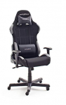 DX Racer 5 Robas Lund – Silla de Escritorio/Oficina/Gaming, con Ruedas, Altura Ajustable, Tapizada, Reposabrazos, Madera, color Negro/Gris, 74 x 52 x 123-132 cm