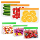 Bolsas Silicona Reutilizables, Bolsas Congelacion sin BPA, PEVA Bolsas para Congelar Alimentos Taper Estilo Bolsa Silicona, Ziplock Bags, Bolsas de Alimentos Ecológicas e Impermeables para Frutas