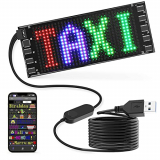 Qnoavve Mini señal de Coche LED, Panel de Matriz de LED Flexible USB 5v Control de aplicación señal de LED de Desplazamiento programable para Taxi Fiesta Boda Festival – 17x7cm