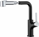 Grifo Cocina Extraible, Lonheo Grifos Cocina Fregadero Extensible Sin Plomo, Grifo Cocina Negro Monomando Giratorio a 360° con Ducha, 2 Modos de Rociador para Cocina, Bar, Camping y Lavadero