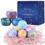 SUPERSUN Bombas de Baño 6 x 100 g y 3 Velas Aromáticas, Set de Baño Regalos para Mujer Relajantes y Espuma, Sales de Baño, Regalos para Cumpleaños, Aniversario, Día de San Valentín, Día de la Madre