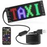 Qnoavve Mini señal de Coche LED, Panel de Matriz de LED Flexible USB 5v Control de aplicación señal de LED de Desplazamiento programable para Taxi Fiesta Boda Festival – 17x7cm