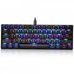 Safysoo Teclado mecánico para Juegos RGB OUTMU Teclado Azul 61 Teclas Teclado para Juegos retroiluminado Anti-ghosting Negro