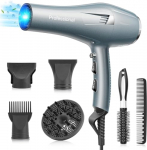FaszinCare Secador de pelo profesional Iónico, potente Secadores de pelo con iones, difusor y peine concentrador – 2 velocidades y 3 ajustes de calor, para familia y salón, Rápido Secado Cabello