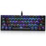Safysoo Teclado mecánico para Juegos RGB OUTMU Teclado Azul 61 Teclas Teclado para Juegos retroiluminado Anti-ghosting Negro