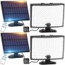 ZASUN Luz Solar Exterior con Sensor de Movimiento,【2 Paquete】 Foco Led Exterior Solares 128LED 7500K 3 Modos IP67 impermeable Muy Brillante Lámpara Solar Exterior para Jardin Terraza con cable de 5M