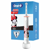 Oral-B Junior Cepillo De Dientes Eléctrico, 1 Mango Recargable De Minnie Con Tecnología De Braun, 1 Cabezal de Recambio, Apto Para Niños Mayores De 6 Años