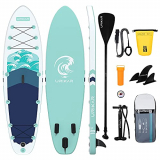 Tabla Paddle Surf Hinchable, Sup Paddle Board, Paddle Surf Hinchable Adulto con Accesorios Completos – Paddle Remo, Bomba, Kit de Reparación, Bolsa Impermeable, Mochila (Verde)