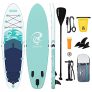 Tabla Paddle Surf Hinchable, Sup Paddle Board, Paddle Surf Hinchable Adulto con Accesorios Completos – Paddle Remo, Bomba, Kit de Reparación, Bolsa Impermeable, Mochila (Verde)