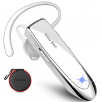Auriculares Manos Libres, New Bee Auricular Bluetooth Inalámbrico con Micrófono Cancelación de Ruido Auricular para iPhone, Samsung, Huawei, Xiaomi, HTC, LG, Sony, PC 60 Días en Espera (Blanco)