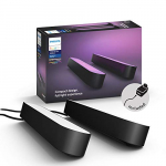 Philips Hue – Barra de luz, Hue Play, Luz blanca y colores, Compatible con Alexa y Google Home, Negro – 2 Unidades