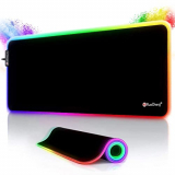 Alfombrillas de Ratón RGB, 12 Modos de Iluminación de Gaming Mouse Pad, Superficie Impermeable Base de Goma Antideslizante Grande Mouse Pad para Jugadores, PC y Portátiles
