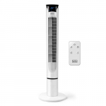 Black+Decker – BXEFT49E Ventilador de torre digital oscilante con mando a distancia extra alto 102 cm y silencioso, 3 velocidades, Temporizador 12h, Temperatura ambiente, Blanco