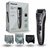 Panasonic ER-GB80-H503 – Cortador de Pelo y Barba Precisa Premium para Hombre (3 en 1, Recargable, Acero Inoxidable, Batería Larga Duración, 40 Ajustes, 3 Accesorios Incluidos) Gris Oscuro