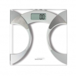 Salter Ultra Slim Analyzer Básculas de baño, Medición Peso BMI Porcentaje de grasa corporal Agua corporal, Diseño delgado de 25 mm, Vidrio resistente de 6 mm con alfombra