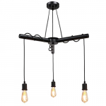 JINER Lámpara Colgante Retro, E27 Lamparas de Techo Ajustable, Lámpara de Araña de Madera para Comedor, Sala, Cuarto, Balcón