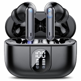 Csasan Auriculares Inalámbricos, Auriculares Bluetooth 5.3 HiFi Estéreo con 4HD Micró, Reproducción de 40H Pantalla LED Cascos Inalambricos, Control Táctil, IPX7 Impermeable, Carga Rápida USB-C[2023]