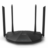 Tenda AC19 – AC2100 Router WiFi de Doble Banda, 2.4 GHz a 300 Mbps y 5 GHz a 1733 Mbps, WAN/4*LAN Gigabit Puertos, USB 2.0, Antenas Externas de 4*6dBi, 4×4 MU-MIMO, Soporta IPv6, Red de Fibra