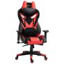 Vinsetto Silla Gaming Ergonómica Silla de Juegos Giratoria con Altura Ajustable Reposabrazos Regulable Reposacabezas y Cojín Lumbar Extraíbles 70x71x125-133 cm Rojo