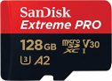 SanDisk Extreme PRO – Tarjeta de memoria microSDXC de 128 GB con adaptador SD, A2, hasta 170 MB/s, Class 10, U3 y V30