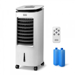 Black+Decker – BXAC7E Ventilador Humidificador y Purificador. Climatizador. Control remoto. Oscilación. 3 velocidadesy modos. 7L. 2 contenedors de hielo. Aire 234m3/h. Blanco