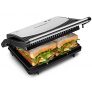 Aigostar York 30RUM – Parrilla Eléctrica, Sandwichera Grill, Panini Press, 750W, Placas antiadherentes 23 x 14,3 cm, Apertura 180º, dos superficies de cocinado. Libre de BPA. Asa de toque frío.