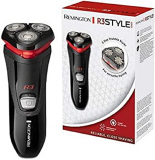 Remington Afeitadora Rotativa R3 Style Series – Cuchillas Flexibles, Cabezal Pivotante, Cortapatillas, Uso Con Cable, Negro y Rojo – R3000
