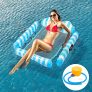 BestCool Hamaca Flotante Inflable para Piscina, Hamaca de Agua Inflable con Bomba de pie Juguetes Multiusos para Piscina (Hamaca, sillín, sillón, Drifter) Portátil Agua Hamaca Piscina Playa Verano