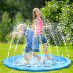 Fostoy Splash Pad, 172cm Alfombra de Agua Grande Almohadilla de Aspersor de Juego Acuáticos al Aire Libre para Niños Niñas Verano Jardín Playa Actividades