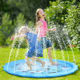Fostoy Splash Pad, 172cm Alfombra de Agua Grande Almohadilla de Aspersor de Juego Acuáticos al Aire Libre para Niños Niñas Verano Jardín Playa Actividades