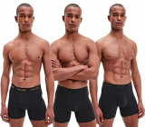 Calvin Klein 3 Pack Boxer Briefs, Bóxers Hombre, Negro (Orange/Blue Shadow/Green Logo), M