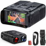 Binoculares Visión Nocturna, TKWSER 1920x1080P HD Foto y Vídeo Con 5X Digitales Zoom, 7 NIVELE Infrarrojos Alcance de Prismaticos Visor Nocturno 300M En 100% de Oscuridad Para Caza, 3″ HD LCD Con 32GB